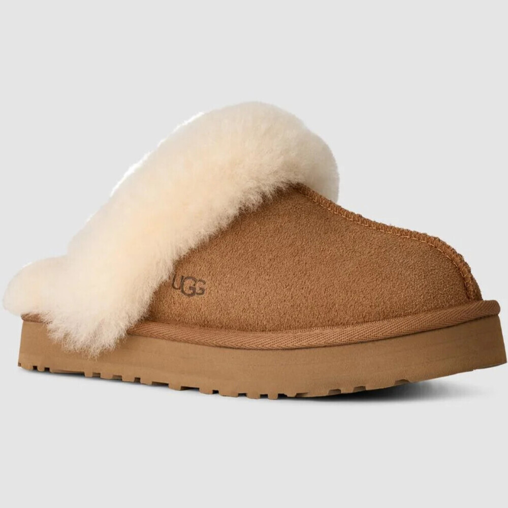 UGG Disquette 1171199K-CHE Slipper Kids Chestnut Suede Sheepskin Platform GUG239